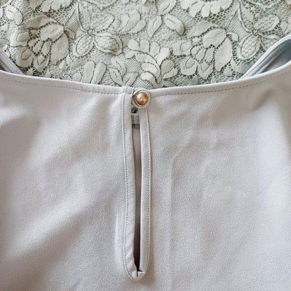 Women's Lace Overlay Midi Dress Moss Green Color Size L Sleeveless Zipper - Picture 10 of 12